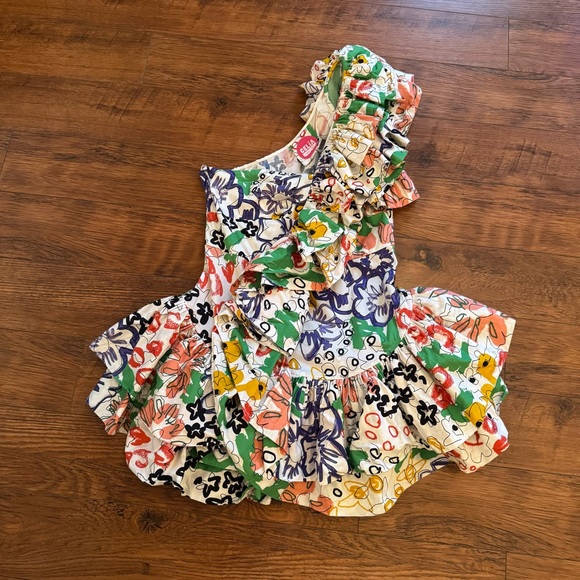 CeliaB Dresses & Skirts - CeliaB One Shoulder Dress Floral Size Medium Semi Formal White Sorority Rush